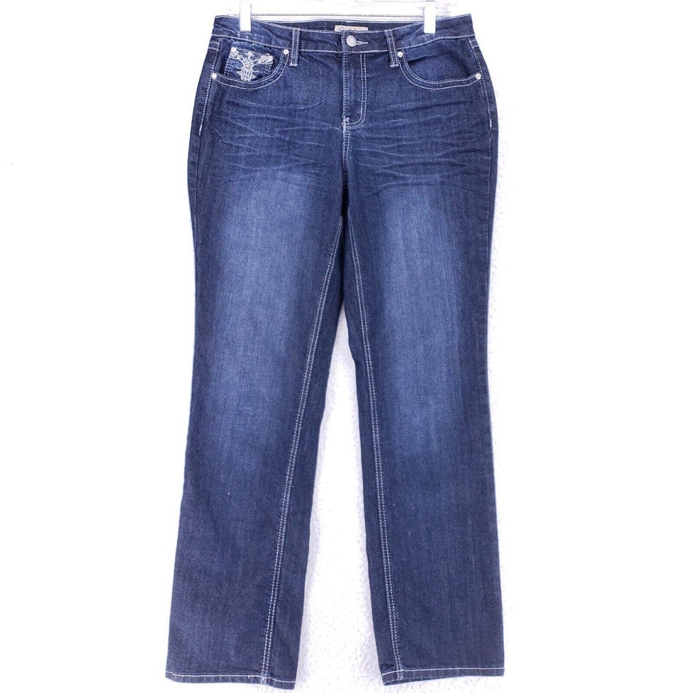 Earl Jeans Denim Cotton Womens Size 8 Blue Straight Stretch VTG Mid Rise Casual